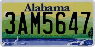 AL license plate 3AM5647