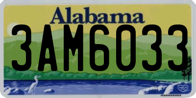 AL license plate 3AM6033