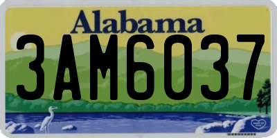 AL license plate 3AM6037