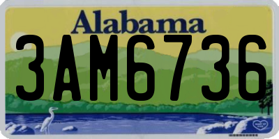 AL license plate 3AM6736