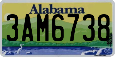 AL license plate 3AM6738