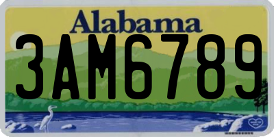 AL license plate 3AM6789
