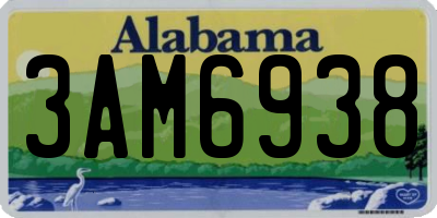 AL license plate 3AM6938