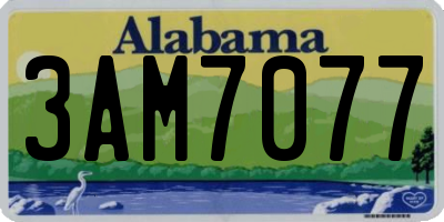 AL license plate 3AM7077