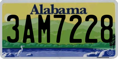 AL license plate 3AM7228