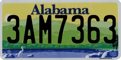 AL license plate 3AM7363