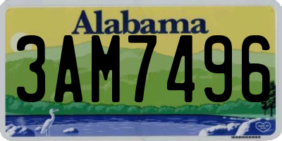 AL license plate 3AM7496
