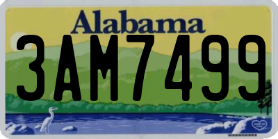 AL license plate 3AM7499