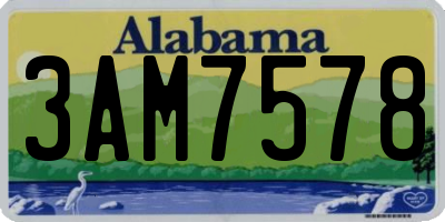 AL license plate 3AM7578