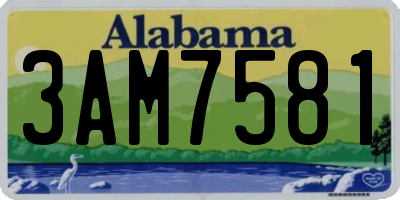 AL license plate 3AM7581