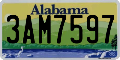AL license plate 3AM7597