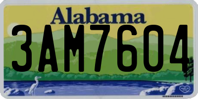 AL license plate 3AM7604