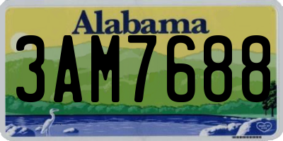 AL license plate 3AM7688