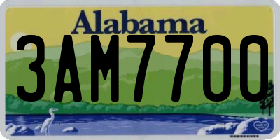 AL license plate 3AM7700