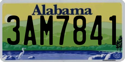 AL license plate 3AM7841
