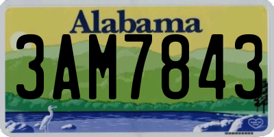 AL license plate 3AM7843