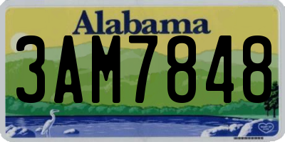 AL license plate 3AM7848