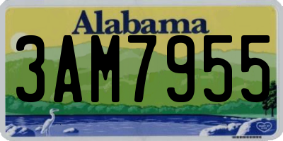 AL license plate 3AM7955