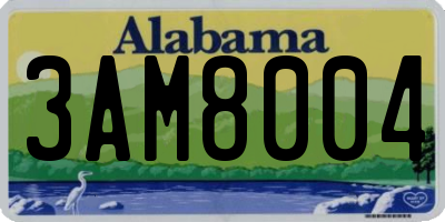 AL license plate 3AM8004