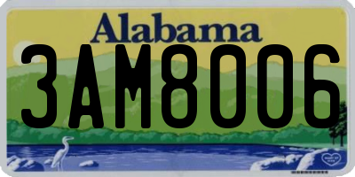 AL license plate 3AM8006