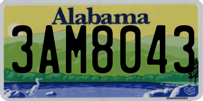 AL license plate 3AM8043