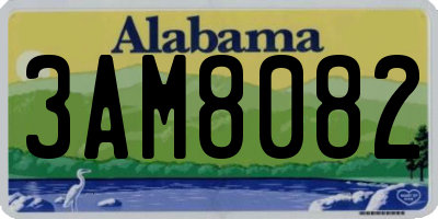 AL license plate 3AM8082