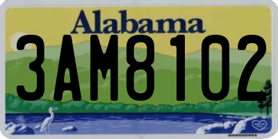 AL license plate 3AM8102