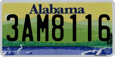 AL license plate 3AM8116