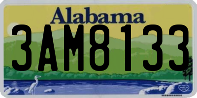 AL license plate 3AM8133