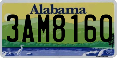 AL license plate 3AM8160
