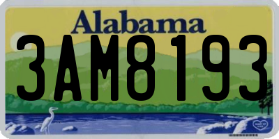 AL license plate 3AM8193