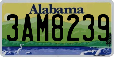 AL license plate 3AM8239