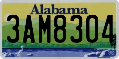 AL license plate 3AM8304