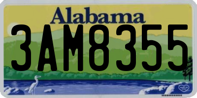AL license plate 3AM8355