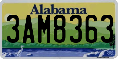 AL license plate 3AM8363