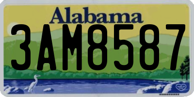 AL license plate 3AM8587