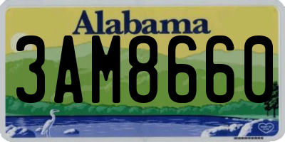 AL license plate 3AM8660