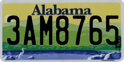 AL license plate 3AM8765