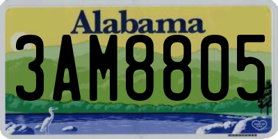 AL license plate 3AM8805