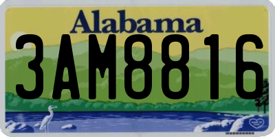 AL license plate 3AM8816