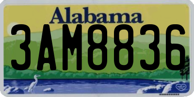 AL license plate 3AM8836