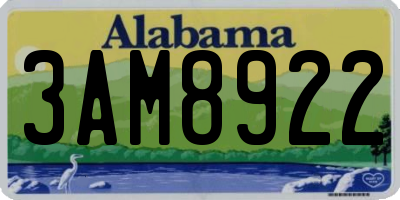 AL license plate 3AM8922