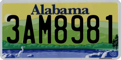 AL license plate 3AM8981