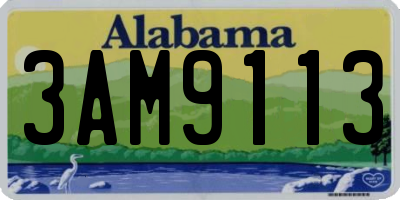 AL license plate 3AM9113