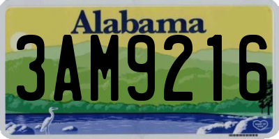 AL license plate 3AM9216
