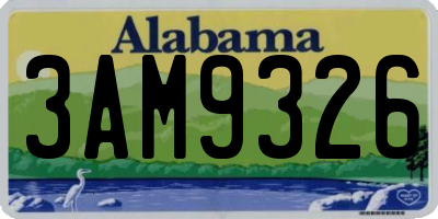 AL license plate 3AM9326