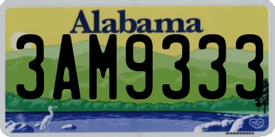 AL license plate 3AM9333