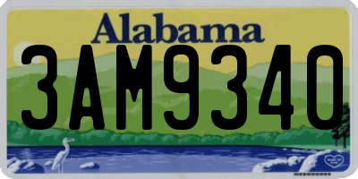 AL license plate 3AM9340