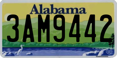 AL license plate 3AM9442