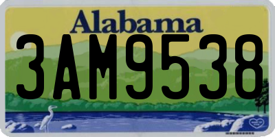 AL license plate 3AM9538